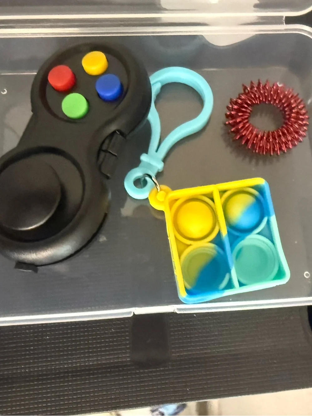 Gaming Controller Fidget Keychain; Click, Flick, Spin & Push